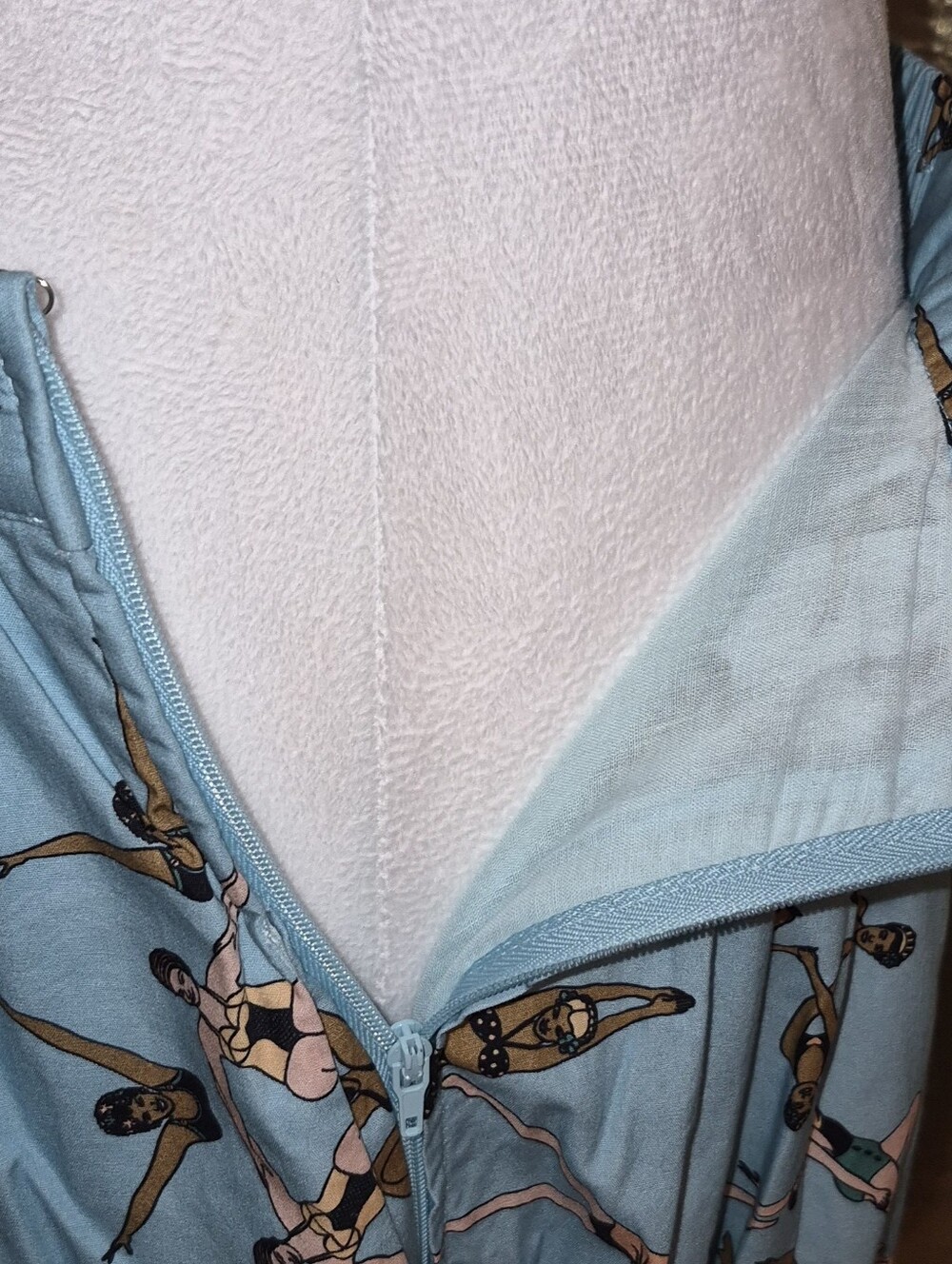 ModCloth Sleeveless Light Blue Print Skirt and Matching Top - Picture 6 of 8
